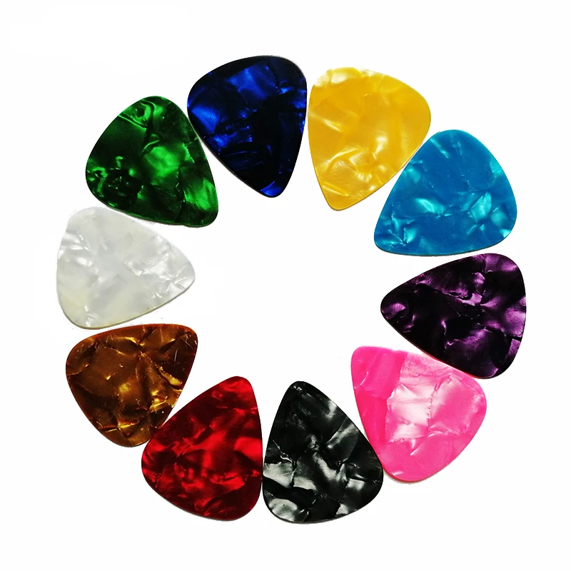 Assorted Colors Celluloid Guitar Picks, Plectrum, 0.71mm Thickness, Free Shipping, Wholesale, 100Pcs per Lot