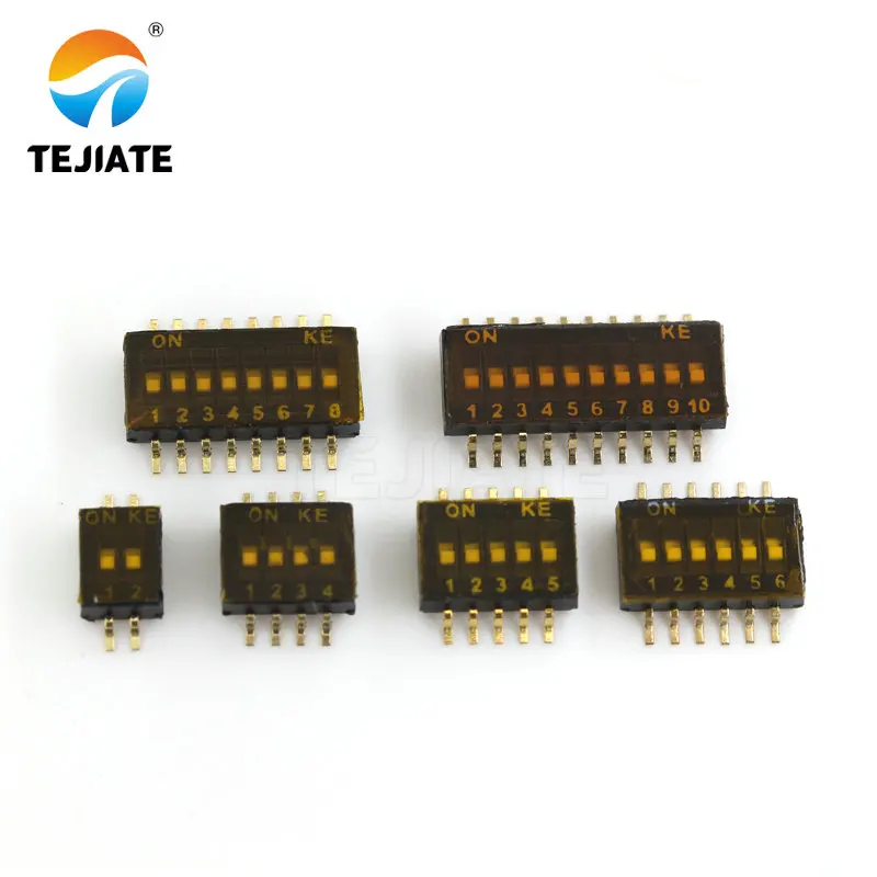 1Pcs  Slide Type SMT SMD Dip Switch, 1.27 mm Pitch 2 Row 4 Pin 2 Position / 8 pin 4 Position / 16 pin 8 Position