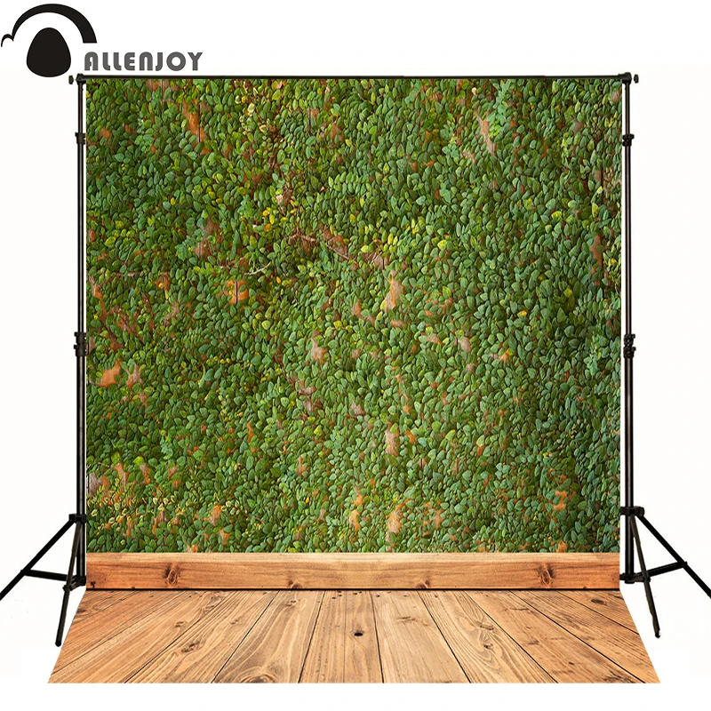 Allenjoy photography backdrops for sale Natural dark wood green vine kids photocall Professional photographic background studio