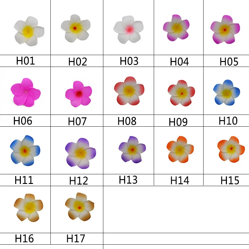 Plumeria-flores artificiales de espuma hawaiana, decoración para fiesta de boda, Baby Shower, 10 piezas, 5cm