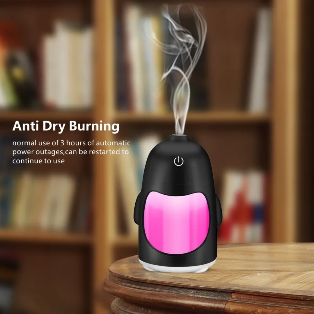 Cute Cartoon Penguin Humidifier 150ML Colorful Soft Light USB Mini Mist Maker For Desktop Car Humidification Water Diffuser