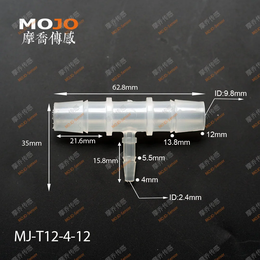 2020 Free shipping! MJ-T12-4-12  Reducing  multiple hose connector 12mm to 4mm (100pcs/lots)