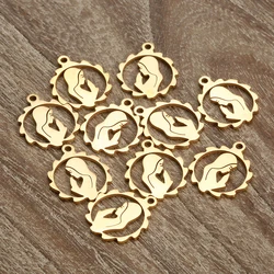 20PCS/lot Gold Color European Virgin Stainless Steel Charms fit Bracelets Necklace DIY virgin Charm Pendants Jewelry Making