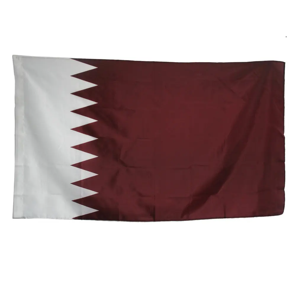 Wave 90 x 150cm   Qatar flag polyester flags indoor and outdoor Indoor Big Flag for Celebration