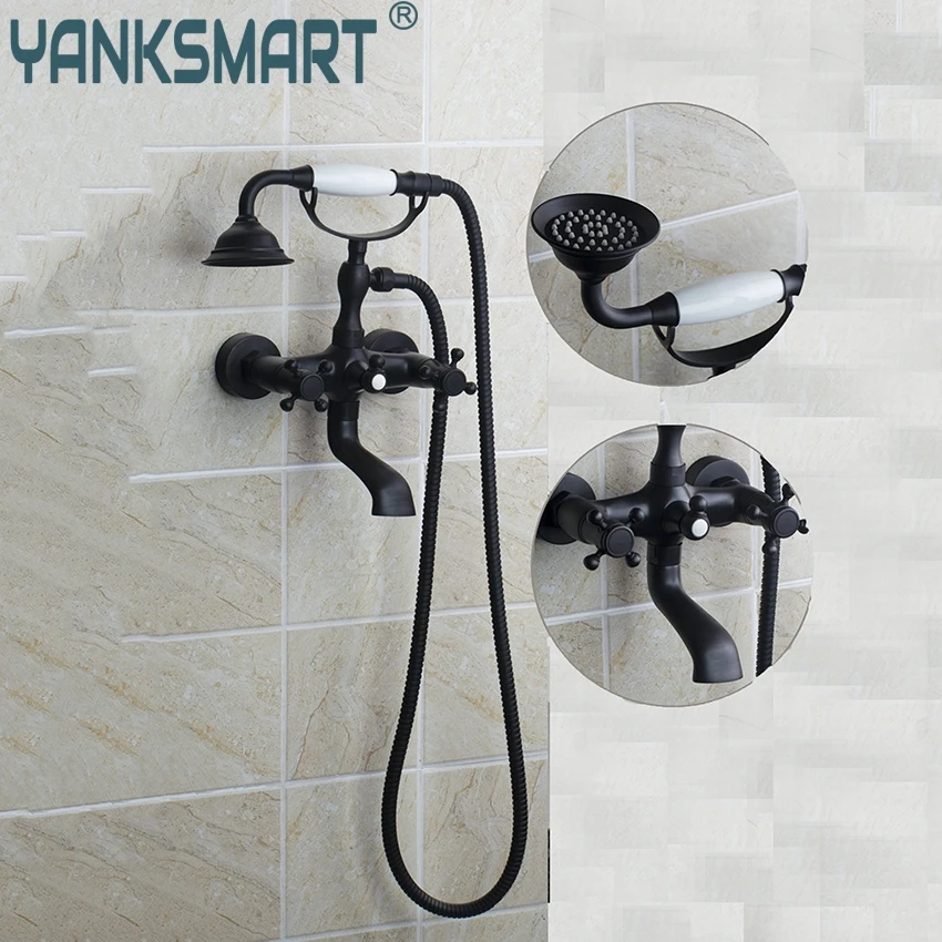 

YANKSMART Tub Shower Set Torneira Luxury Deck Mounted Bathroom Rain Shower Faucet Set 8681A Mixer Valve With Hand Shower