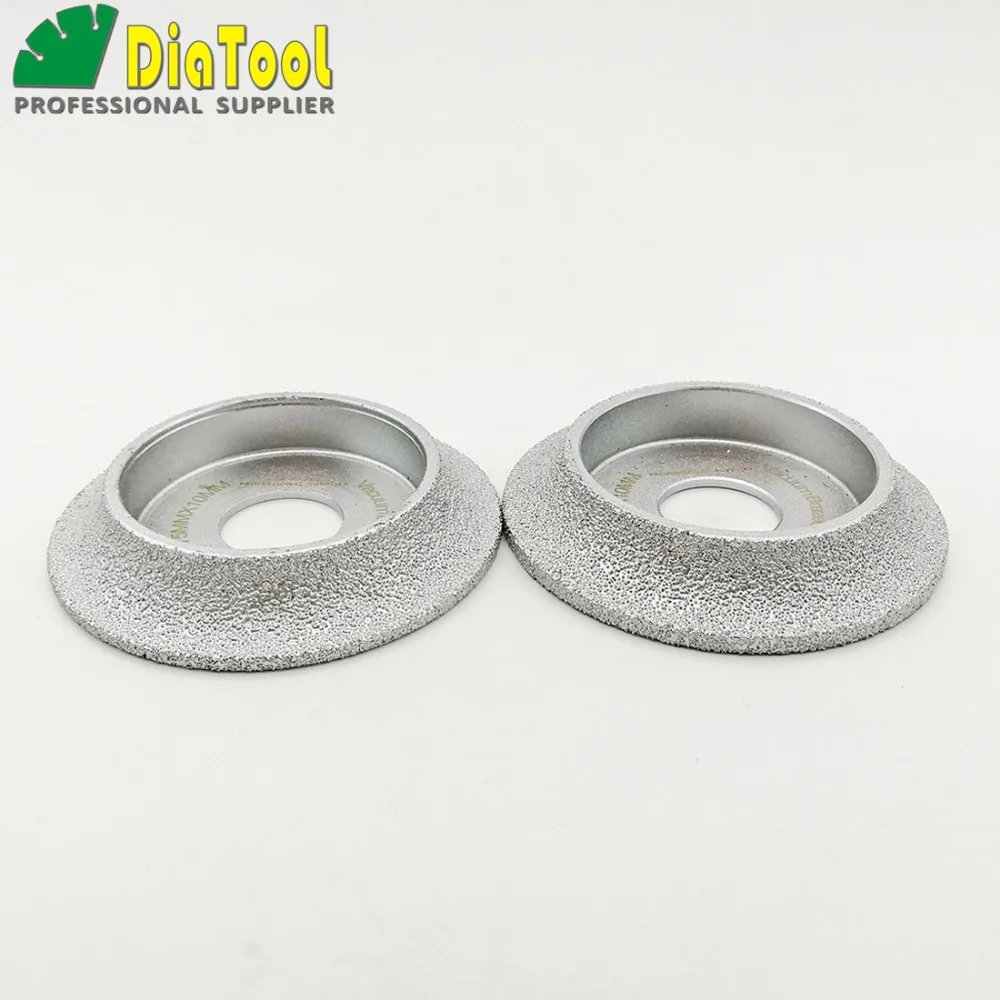 75mmx10MM Vacuum Brazed Diamond  grinding wheel Demi-bullnose edge profile