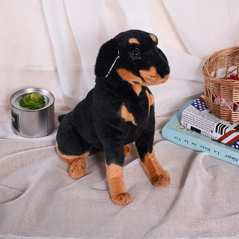 new style toy about 44cm squatting Rottweiler simulation dog plush toy soft doll Christmas gift w1001