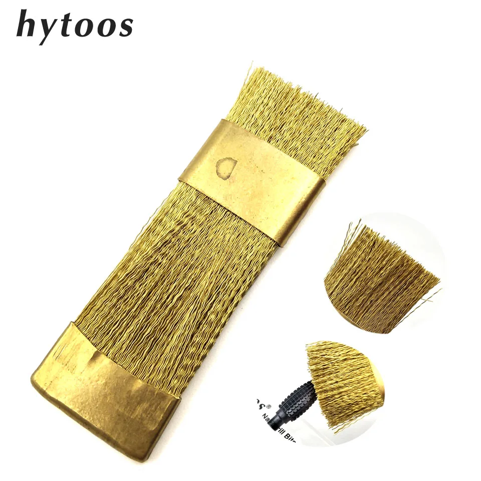 HYTOOS 1Pc Nail Drill Bits Cleaning Brush Copper Wire Brushes For Electric Manicure Drills Brusher Clean Tool