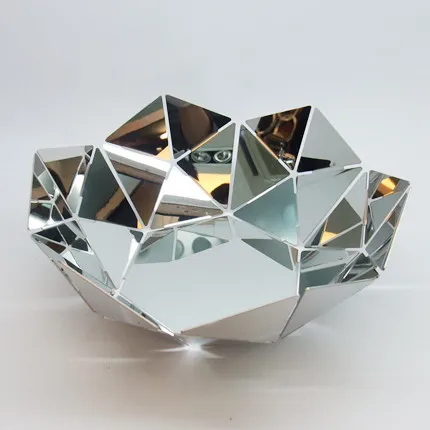

Home Furnishing soft decoration / stainless steel plate of fruit / diamond fruit bowl / water / water cube fruit basket