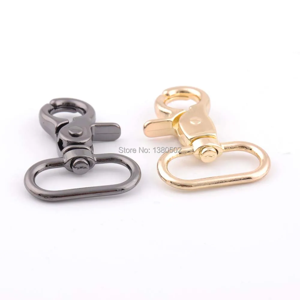 2pcs 46*26mm black and gold color Snap Hooks buckles Spring  Hooks key chain for bag