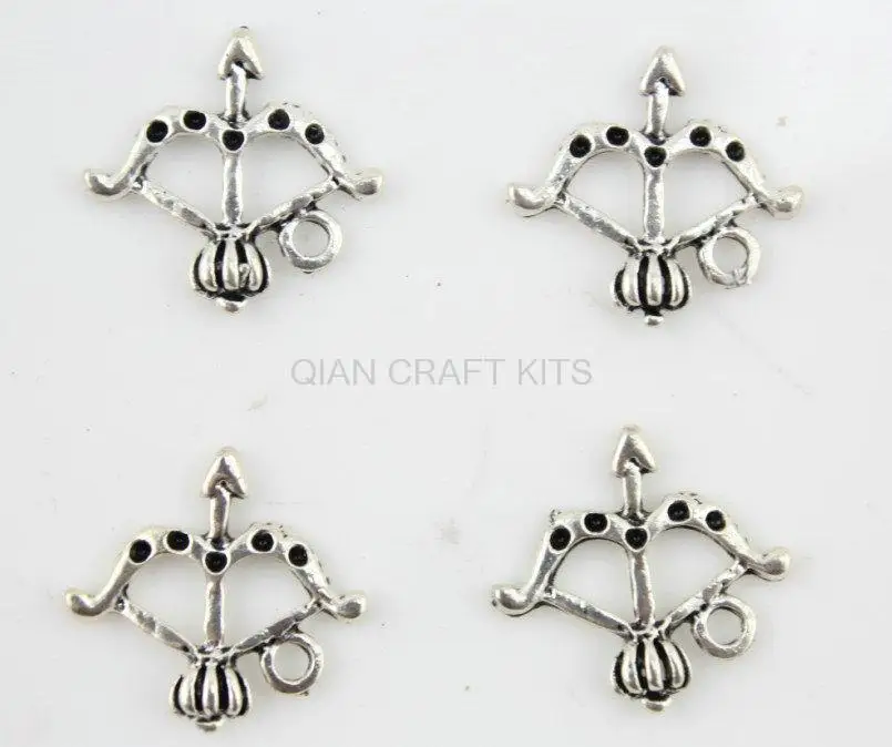 150pcs crown Bow & Arrow Charms (3D) antique silver  zinc alloy  pendant, charm, drops for diy 19X18mm