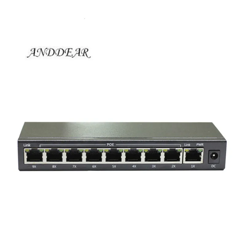 HT 9 Ports Ethernet IEEE802.3af POE switch ip phone camera LED Screen Ceiling AP School VLAN Smart city wireless WIFI tablets