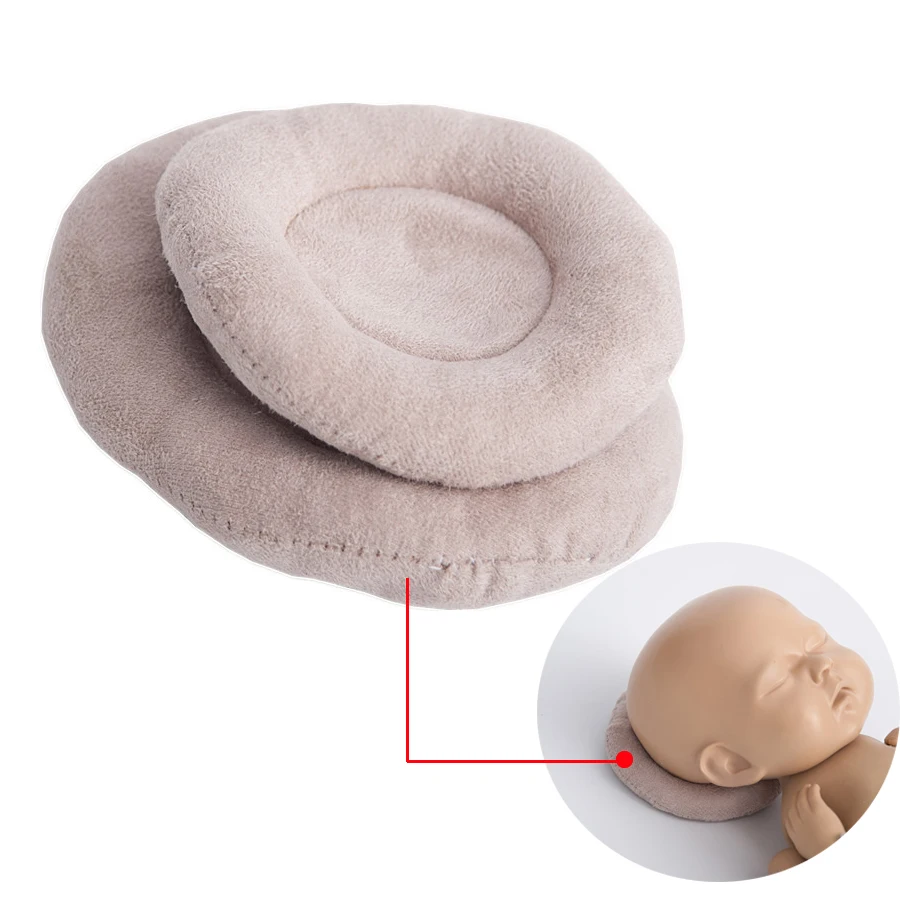 2 PCS Round Shape Newborn Baby Photography Props Pillows Baby Head Positioner Super Soft Mat Baby Photography Assistance Pillows