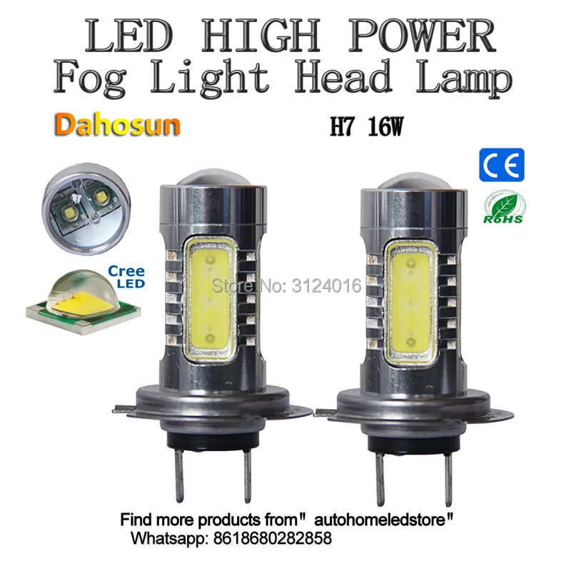 2PC X dahosun Play&plug H7 16W 30W Bulb LED for Automotive Light