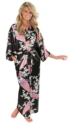 RB015 Satin Robes for Brides Wedding Robe Sleepwear Silk Pijama Casual Bathrobe Animal Rayon Long Nightgown Women Kimono XXXL