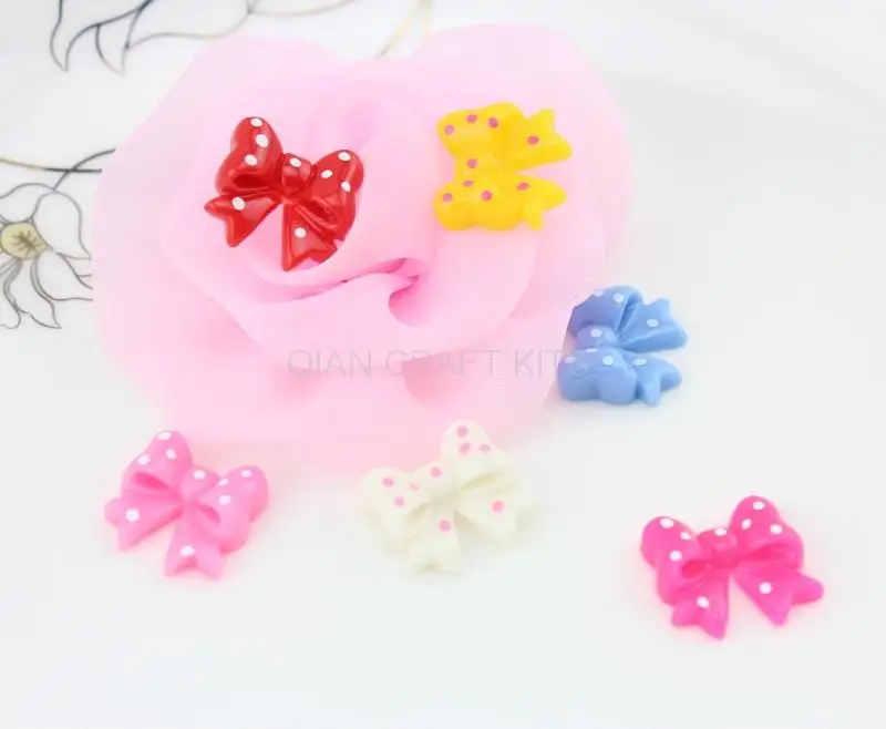 

250pcs Resin Flatback Cute hand paint butterfly bow cabochon Cabs DIY scrapbook,hair bow and flower centers 18mm