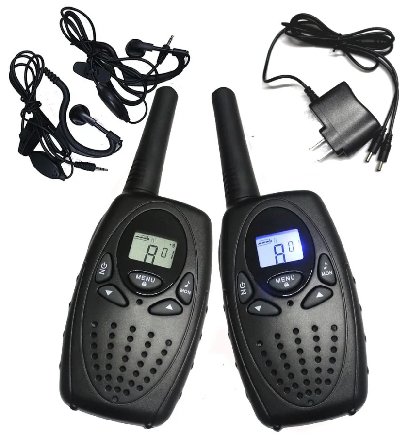 T628 1 Watt long range black 2pcs walkie talkie radio scanner FRS GMRS 2 way CB radios UHF PTT VOX transmitter PMR for kids