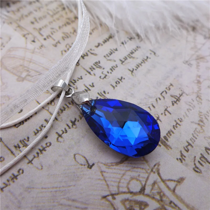 16/22/28/38 mm waterdrop austrian crystal beads glass teardrop pendant light chandelier drops silver blue pink jewelry making