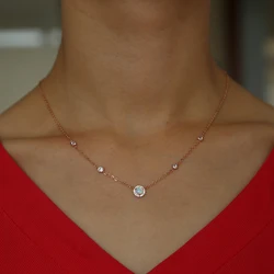 2018 high quality fire opal clear sparking cz stone silver color round pendant delicate thin gold color chain necklace