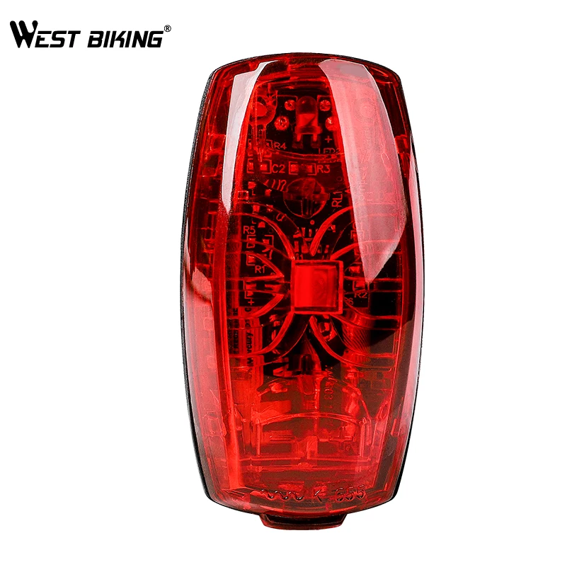 WEST BIKING Bike Cycling Light StVZO Rear Safety Warning Light Taillight Lamp AAA LR03 Battery Bike Accessories Bicycle Light