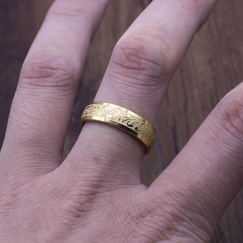 20 PCS/lot Top Quality 6mm Waterproof Sculpture Stainless Steel Rings Party Gifts Jewelry