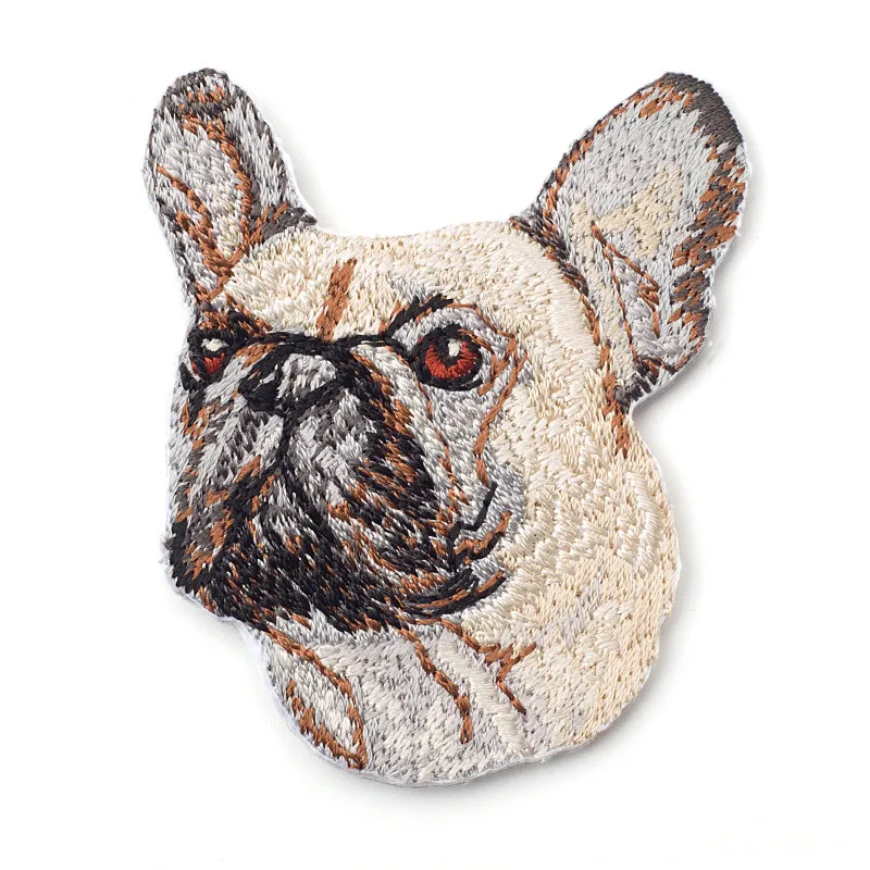 1 PCS Hohe Qualität Nette Mode Hund Stickerei Tier Klebrige Tuch Paste Kleidung Patch Loch DIY Zubehör Eisen Auf Hund patch – Detail 7