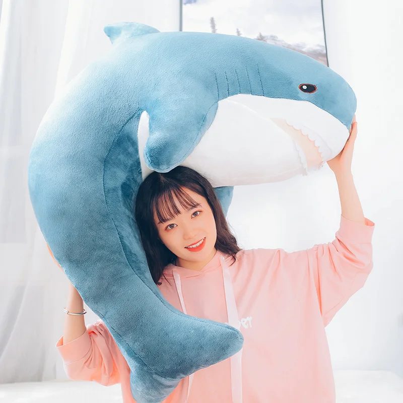 Pop Lovely Shark Plush Toy Giant Stuffed Animal Whale Pillow Large Doll Holding Sleeping Cute Pillow 120cm 47inch DY50586