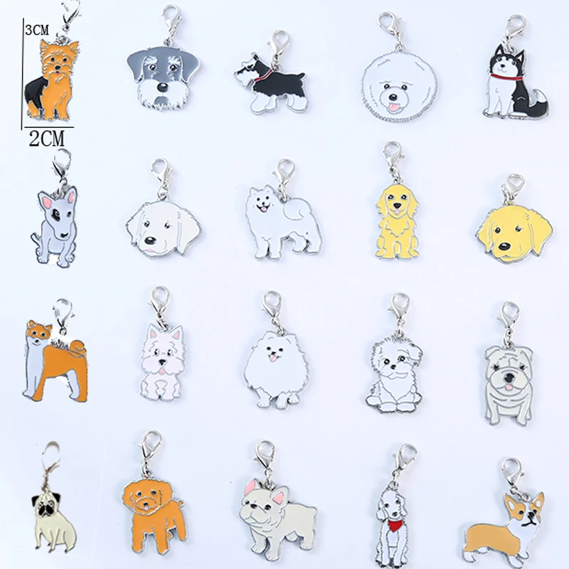 5pcs/lot New Dog keychain Fashion Animal High Quality charm Gift Keyrings Bag Charms pet pendant Accessories ID Tag