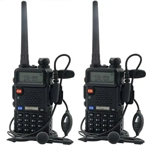 2 개 Baofeng UV-5R 듀얼 밴드 UHF/VHF 라디오 RF 5W 출력 새로운 버전 + 미국 재고