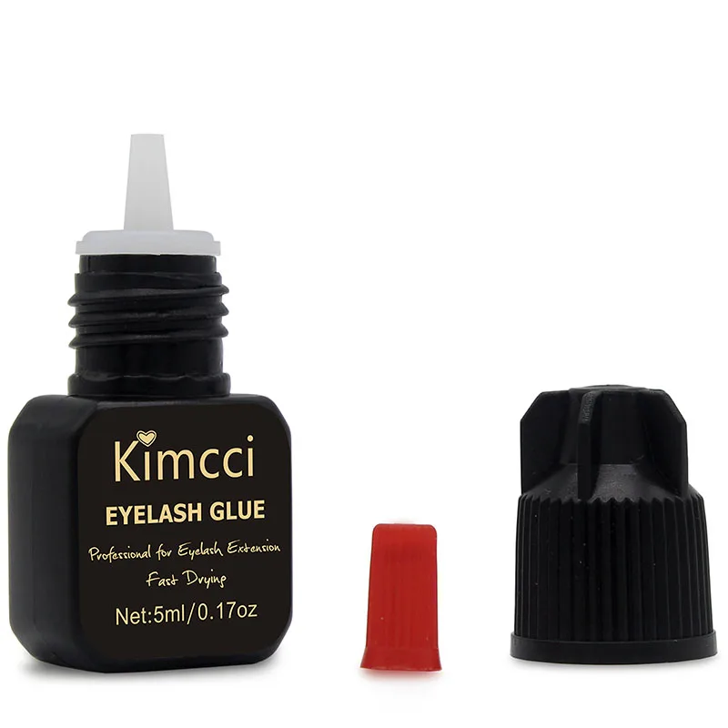 Kimcci 5ml Eyelash Extension Glue 1-3 Seconds Fast Drying Eyelashes Glue Pro Lash Glue Black Adhesive Retention 5-7 weeks