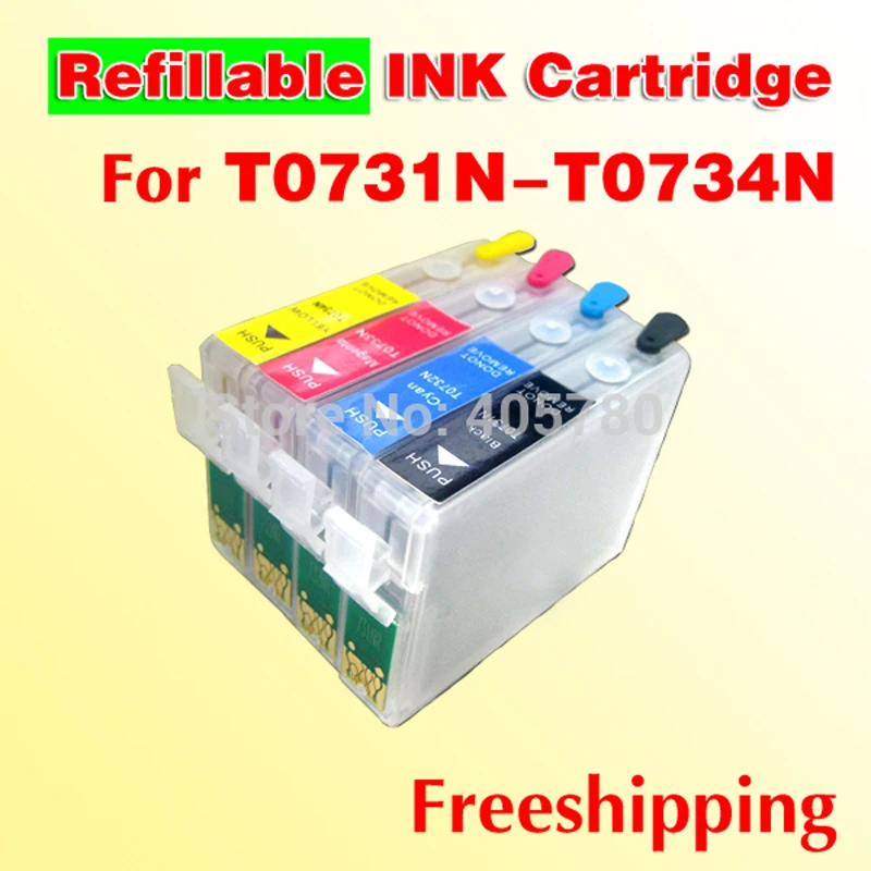 T0731N -T0734N refillable ink cartridge compatible for 73N T10 T11 T20 T20E TX213 TX100 TX209 TX409 with reset chip