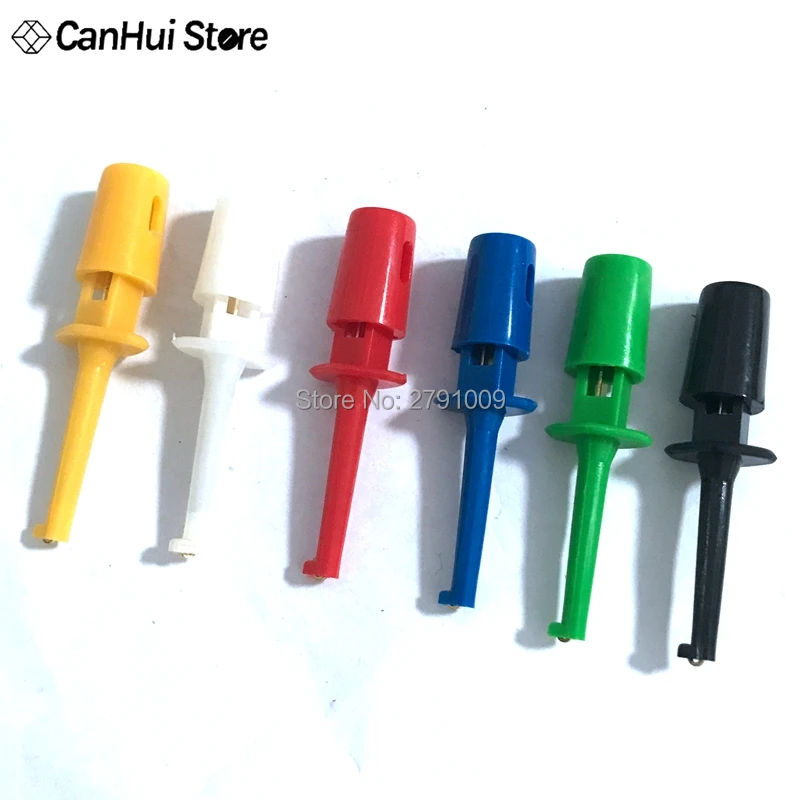 12 Pcs Mini Single Test Hook Clip Test Probe for Electronic Testing IC Grabber Large Size Round Crocodile Clip Hook Test Clip