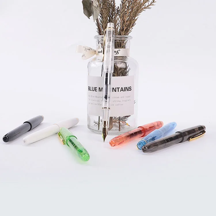 

7 pcs/set colour mixtureTransparent demonstration color ink 0.5mm fountain pen plastic student calligraphy office gifts