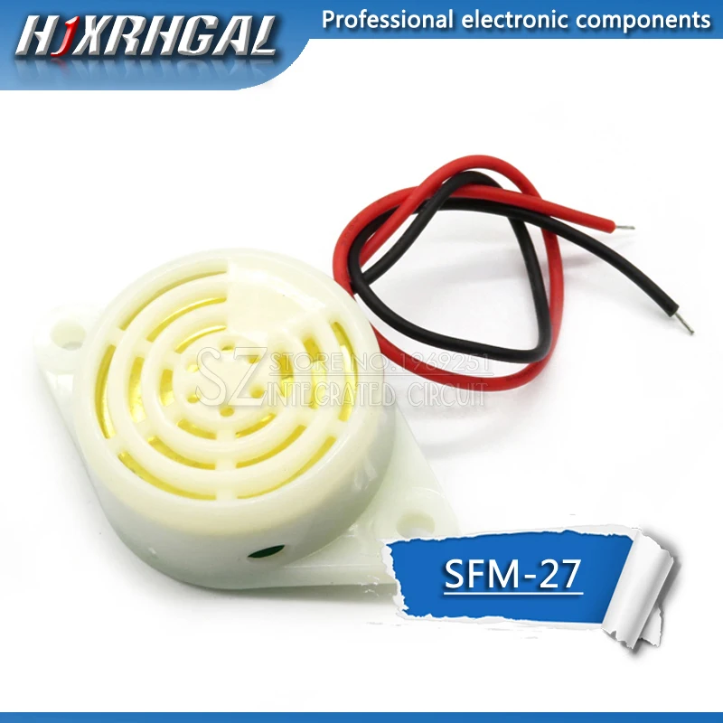 5PCS SFM-27 DC 3-24V 90DB  white Beep Alarm Electronic Buzzer Sounder Continuous sound HJXRHGAL