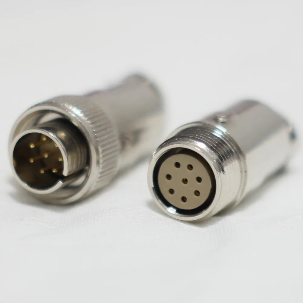 8 pin female and male connectors for extension cable for CANON or FUJINON ENG lens