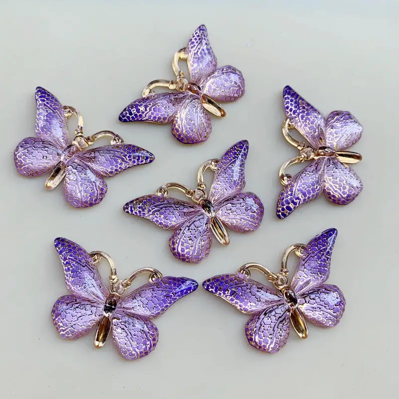 Flat Back Resin Butterfly Flower Animals Flat Back Cameo Cabochon For Jewelry Making Wholesale 23*38mm 10pcs -B276