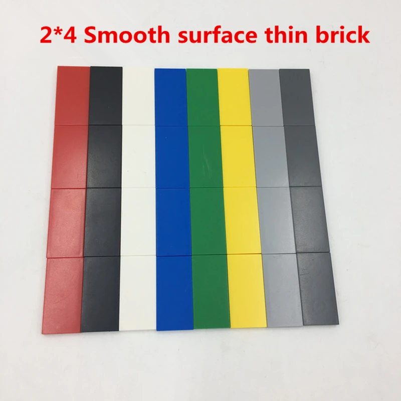 100g/lot 2*4 Building Block thin brick Smooth surface Compatible with KNOWN BRAND Educational Toy Multicolor toys for Children