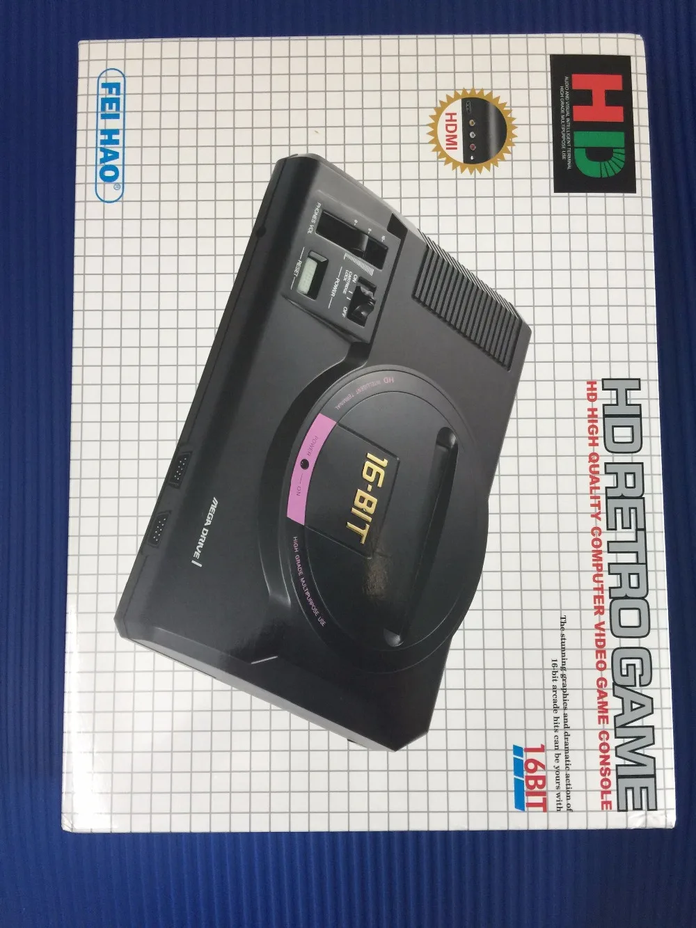 Hot HDMI 16 bit Video Game Console SEGA MEGA DRIVE 1 Genesis High definition HDMI TV Out with 2.4G wireless controlle cartridge