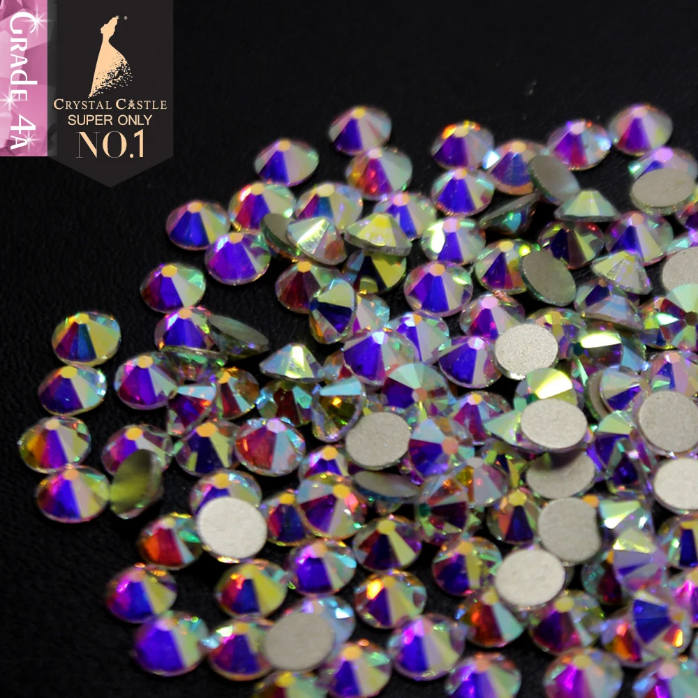 

SS3-SS40 AAAA Clear Crystal AB Non Hotfix Flatback Rhinestones for Nails 3D Art Decoration Gems