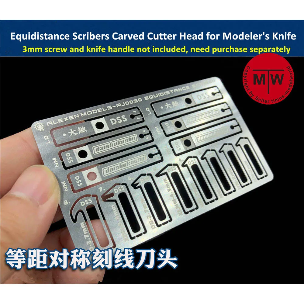 Equidistance Scribers Symmetrical Engraving Surface Groove Carved Cutter Head 8 in 1 Tools for Gundam Military Model Hobby Kit