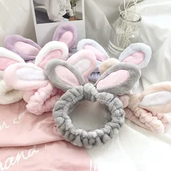 Woman Lovely Rabbit Headband Bow Elastic Hairband Wash Face Turban Girls Cute Hair Holder Ladies Band Hair Accessories bunny ear