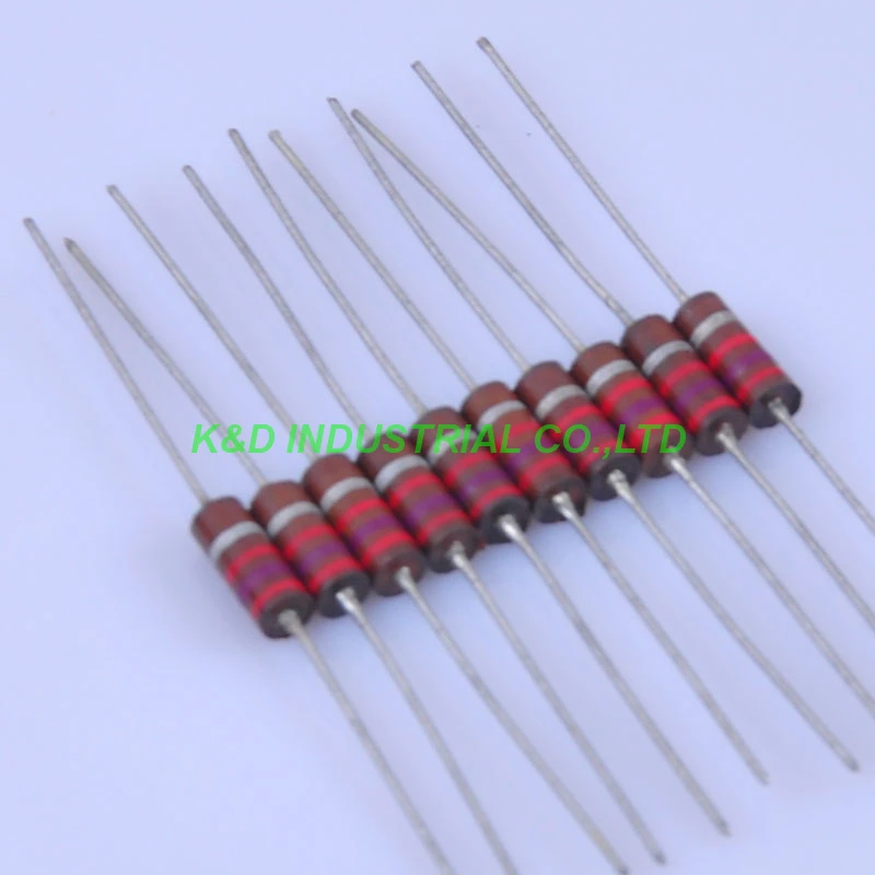 10pcs Carbon Composition vintage Resistor 0.5W 2.7K ohm 5 %