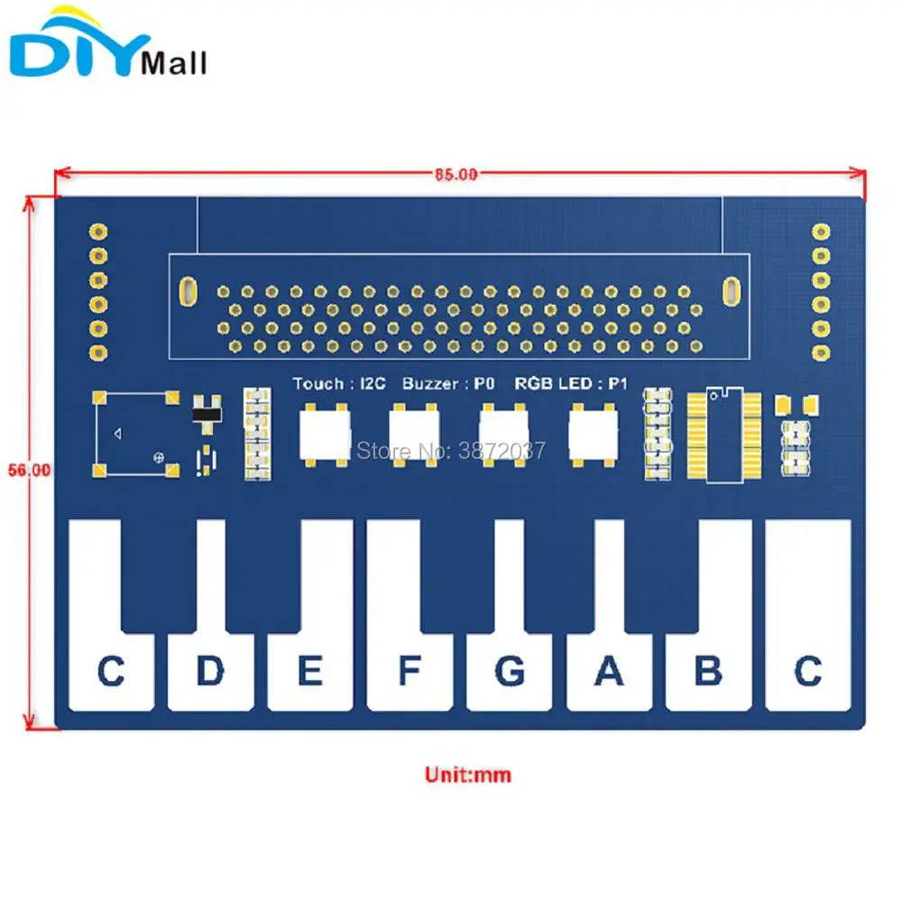 Mini Piano Module Expansion Board Controller Touch capacitivo interfaccia TTP229 I2C per tasti Touch Micro:bit Microbit riproduci musica
