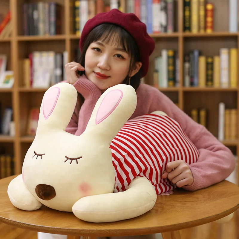 

Cute Rabbit Plush Pillow Toys Super Soft Bunny Doll Stuffed Down Cotton Baby Sleeping Calm Toys for Children Girls Gift