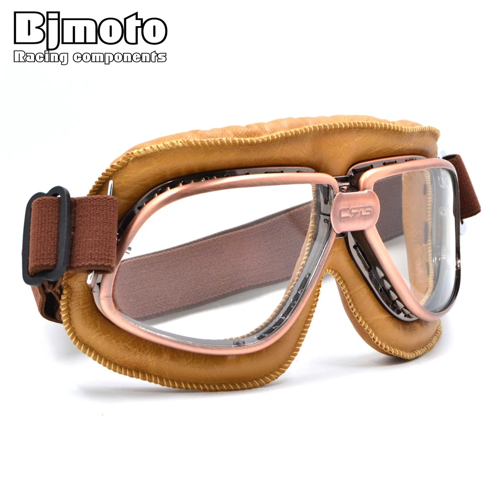 

bjmoto 5 Colors Motorcycle Cruiser Scooter Biker motorcross Retro Vintage goggle glasses For sports goggle