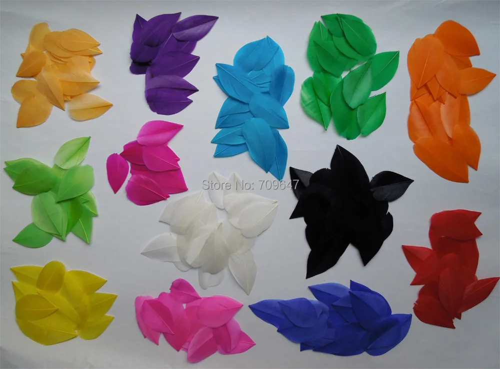 50Pcs/Lot!4-6cm Beautiful Trimmed Goose Feather Petals,Goose Plume for DIY Accessories,Plumas Decorativas,Crafts,13Colours