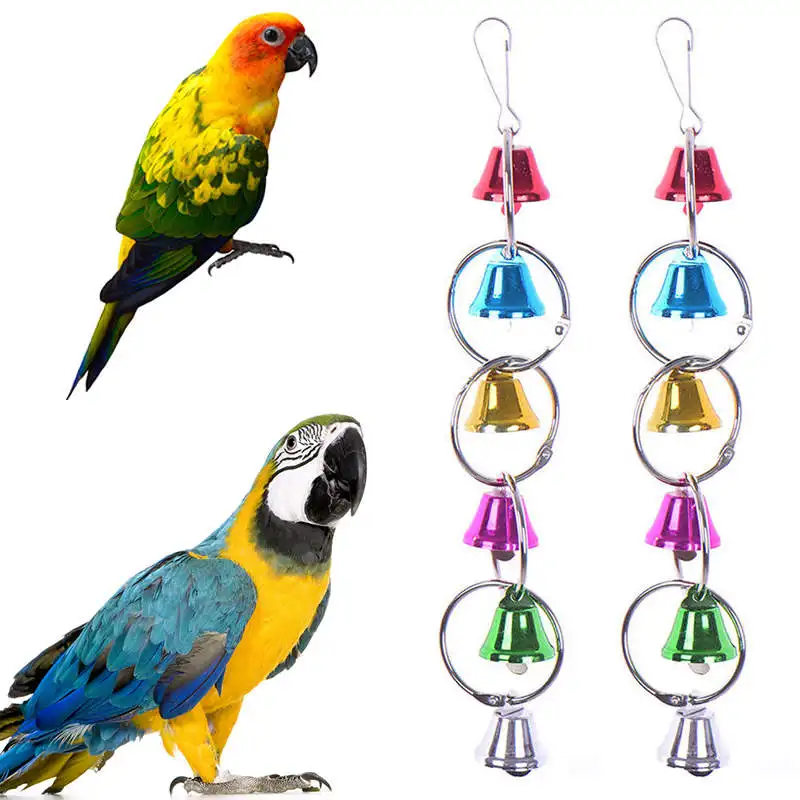 JX-LCLYL  Pet Bird Bell Toys Chew Parrot Ringer Hanging Swing Cage Cockatiel Parakeet Gift