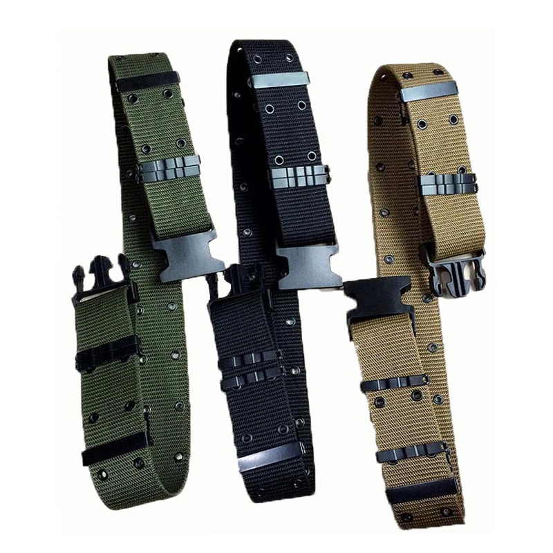 Equipamento militar do exército, Duplo Row Hole Belt, Caça ao ar livre, Airsoft Paintball, Cinto exterior esportivo, Cintura tática