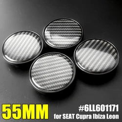 4 pcs 55mm Carbon Fiber Wheel Center Hub Cap fit for SEAT CUPRA Ibiza Exeo Leon Rims Replace 6LL601171