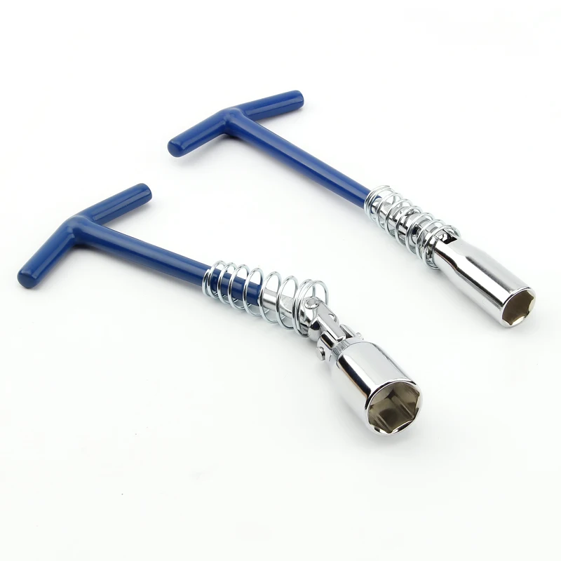 Car Spark Plug Removal Tool 1Pcs T Bar Flexible Spanner Spark Plug Socket Wrench Tool 16/21mm Socket Universal Joint Type